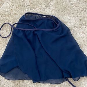 Navy wrap ballet skirt